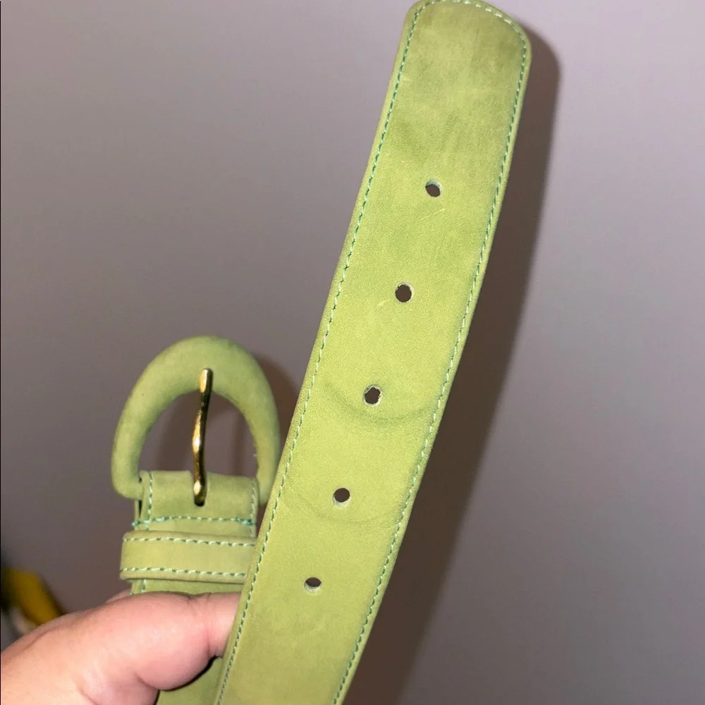 Echo Vintage Genuine Leather Lime Green Suede Belt size L
